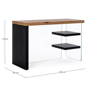 Scrivania Legno Nero Industriale da Interno 120x50 - SARA