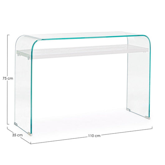 Consolle 2 Piani Legno Bianco Moderna da Interno 110x35 - SARA