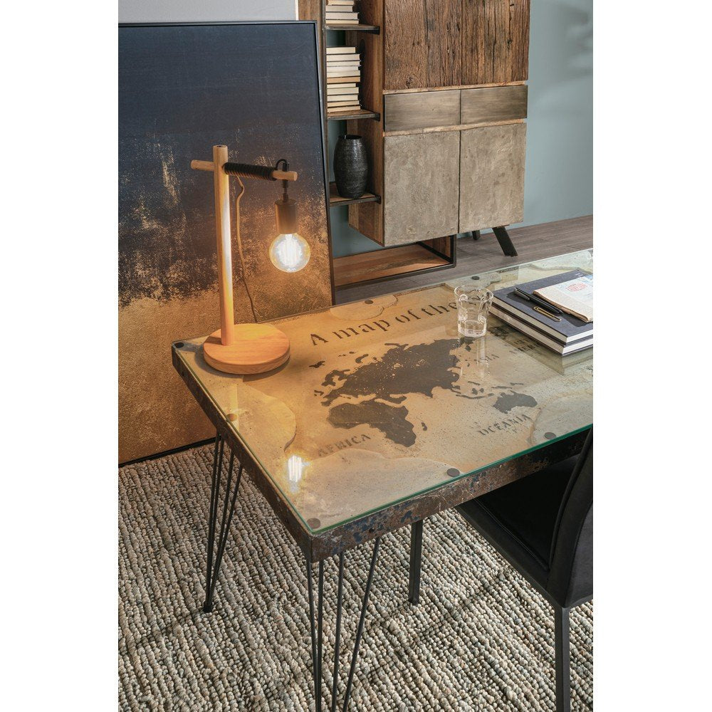 Tavolo Legno Grigio Industriale da Interno 160x90 - RYDER