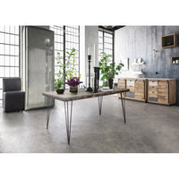 Tavolo Legno Grigio Industriale da Interno 160x90 - RYDER