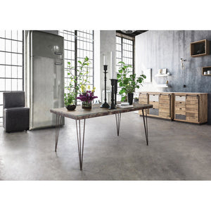 Tavolo Legno Grigio Industriale da Interno 160x90 - RYDER