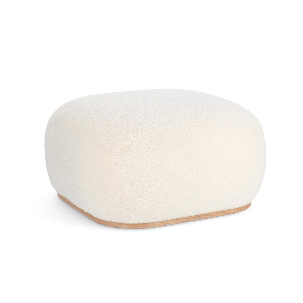 Pouf in Tessuto Bianco Moderno da Interno - RYAN