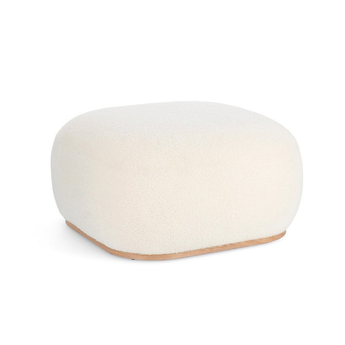 Pouf in Tessuto Bianco Moderno da Interno - RYAN