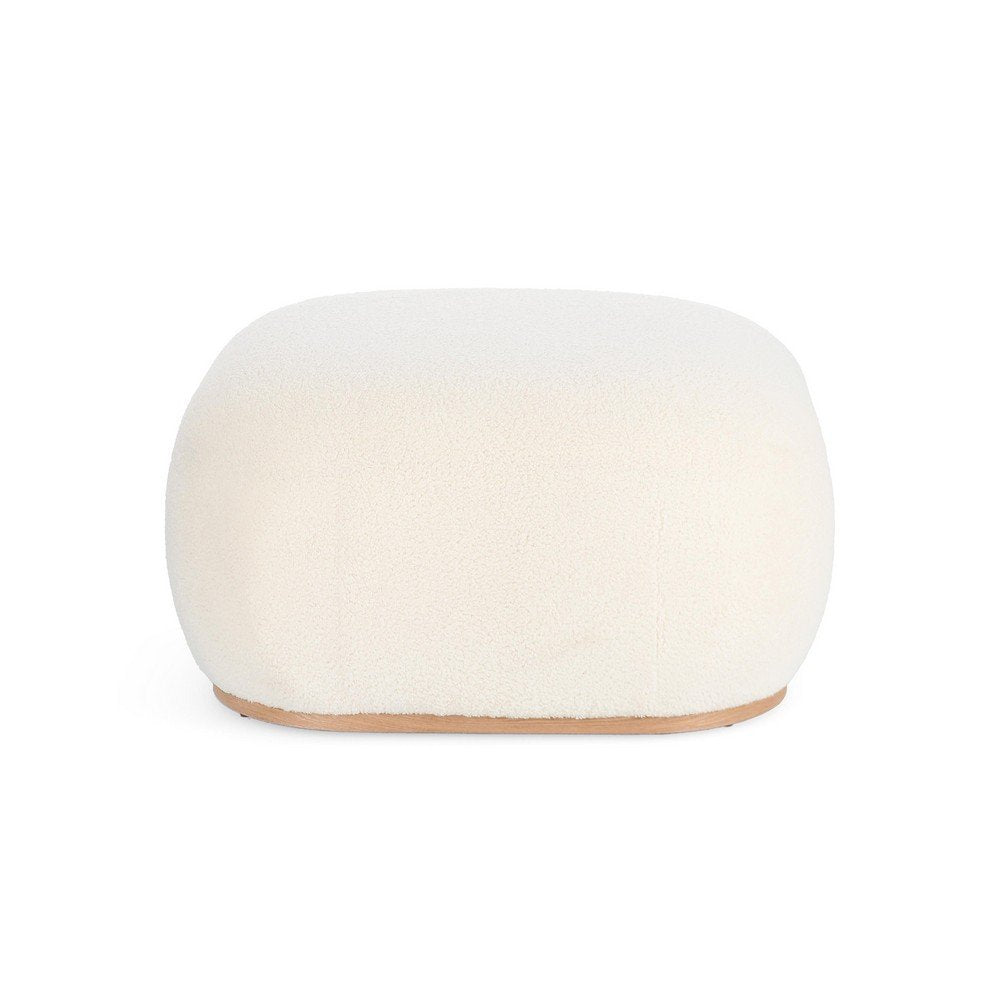 Pouf in Tessuto Bianco Moderno da Interno - RYAN