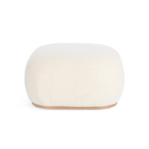 Pouf in Tessuto Bianco Moderno da Interno - RYAN
