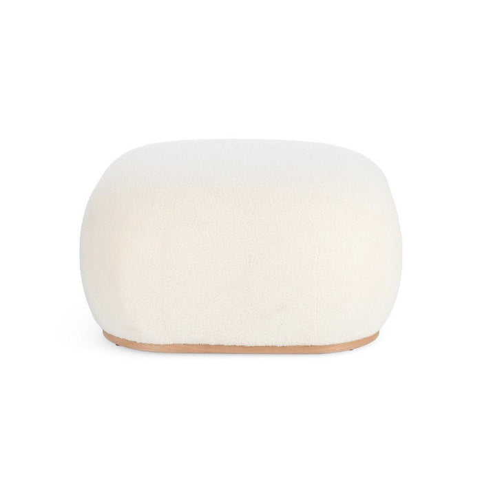 Pouf in Tessuto Bianco Moderno da Interno - RYAN