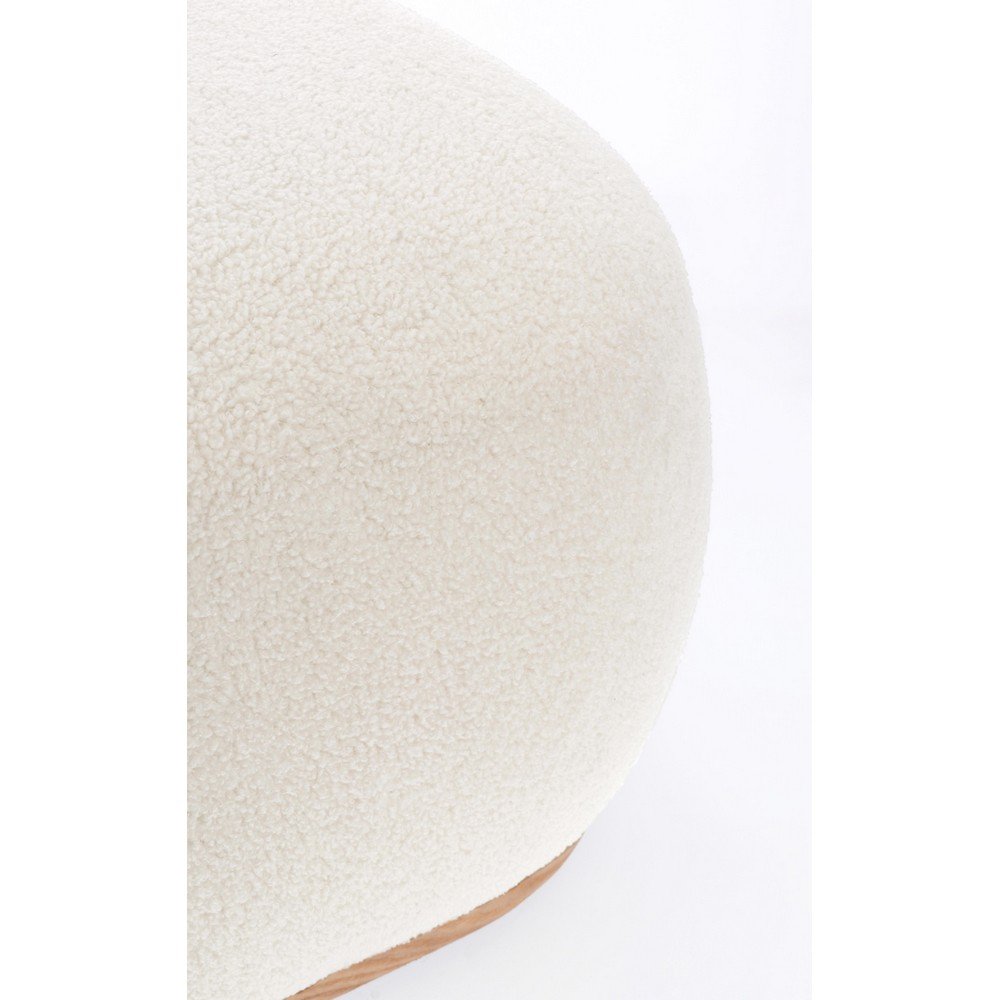 Pouf in Tessuto Bianco Moderno da Interno - RYAN