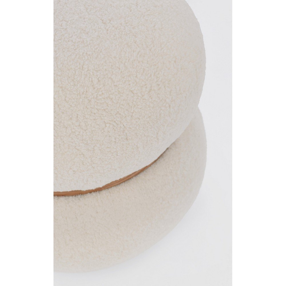 Pouf in Tessuto Bianco Moderno da Interno - RYAN