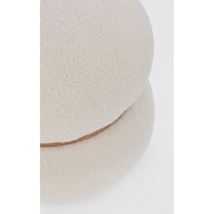 Pouf in Tessuto Bianco Moderno da Interno - RYAN