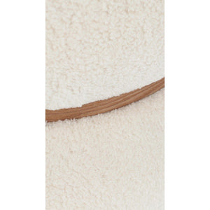 Pouf in Tessuto Bianco Moderno da Interno - RYAN