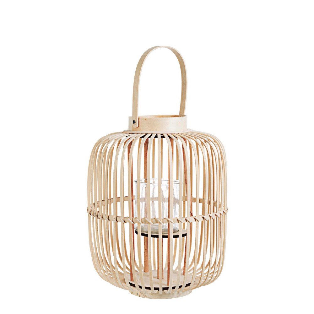 Set 2 Lanterne in Bambù Marrone Boho da Esterno H42,5 - RUSSELL