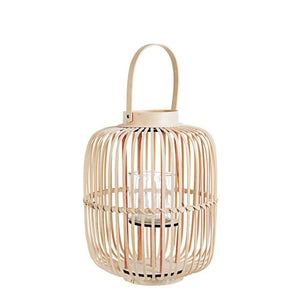 Set 2 Lanterne in Bambù Marrone Boho da Esterno H42,5 - RUSSELL