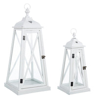 Lanterna Piramide Metallo Bianco Rustica da Interno - ROSS