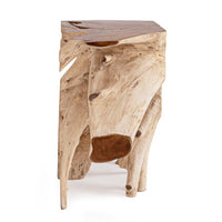 Consolle in Radice di Teak Marrone Rustica da Interno 120x45 - ROSE