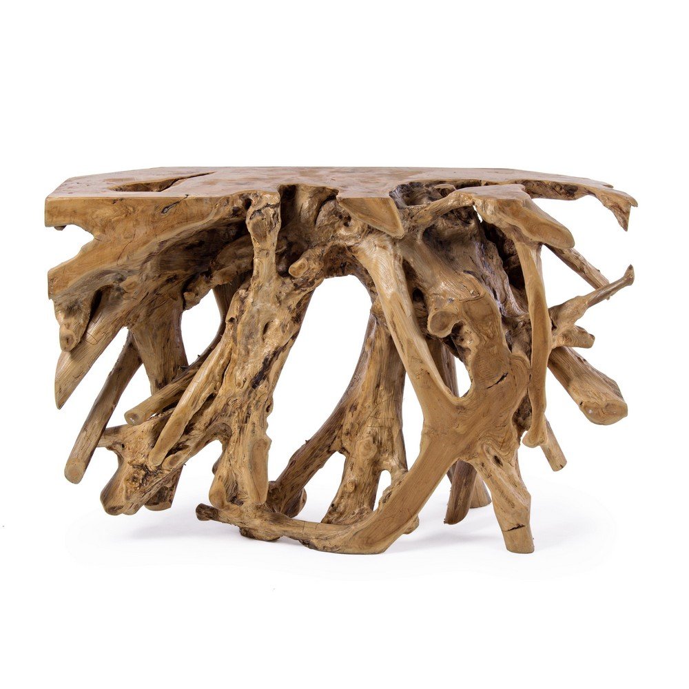 Consolle Radice Teak Marrone Rustica da Interni 120x40 - ROSE