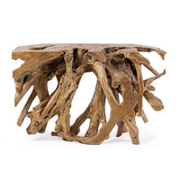 Consolle Radice Teak Marrone Rustica da Interni 120x40 - ROSE