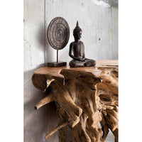 Consolle Radice Teak Marrone Rustica da Interni 120x40 - ROSE