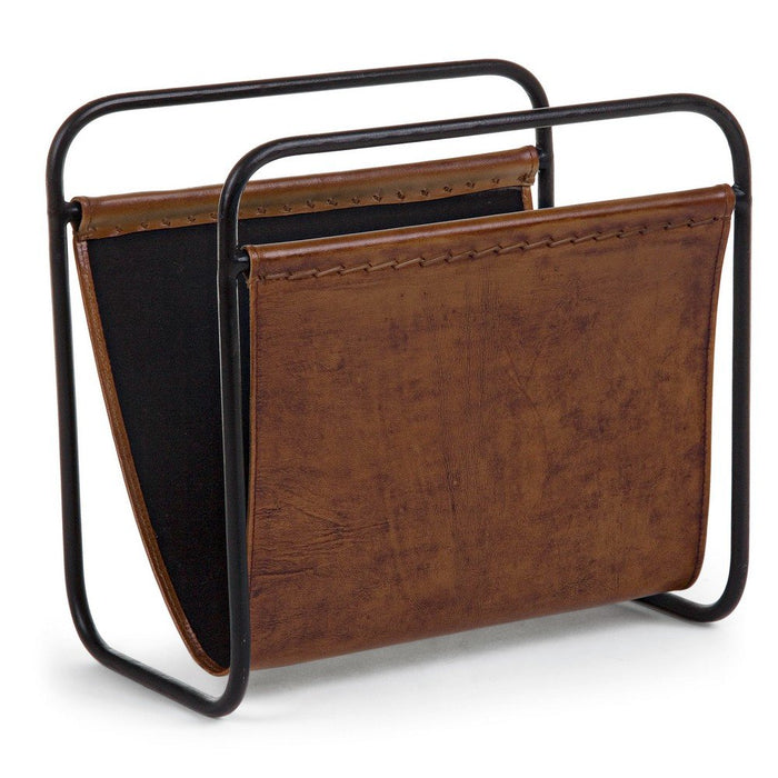 Set 2 Porta Riviste Pelle Marrone Industriale da Interno - ROSA