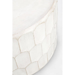 Tavolino Legno Bianco Boho da Interno 66 cm - ROAM