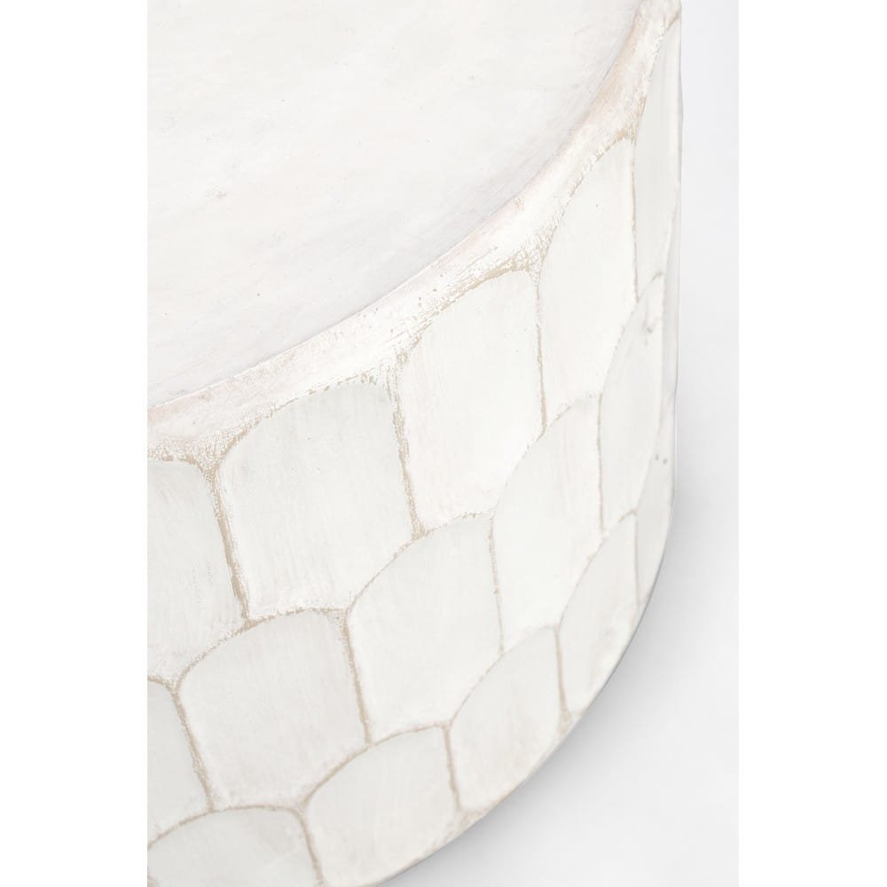 Tavolino Legno Bianco Boho da Interno 66 cm - ROAM