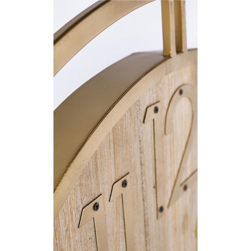 Orologio da Parete Legno e Metallo Dorato Moderno 60 cm - REGALITÀ