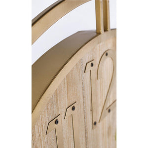 Orologio da Parete Legno e Metallo Dorato Moderno 60 cm - REGALITÀ