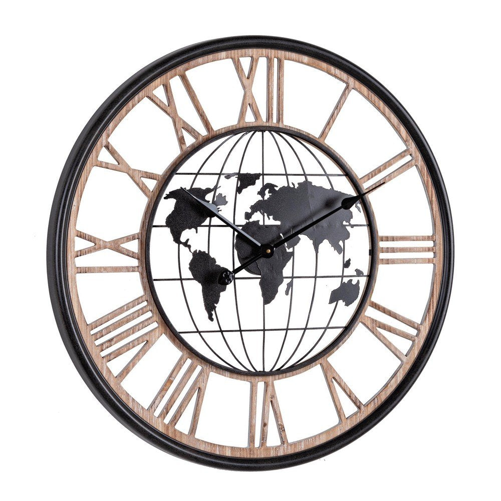Orologio da Parete Legno Nero Industriale 70 cm - REGALITÀ