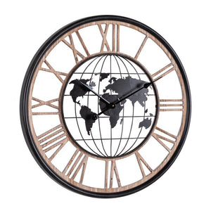 Orologio da Parete Legno Nero Industriale 70 cm - REGALITÀ