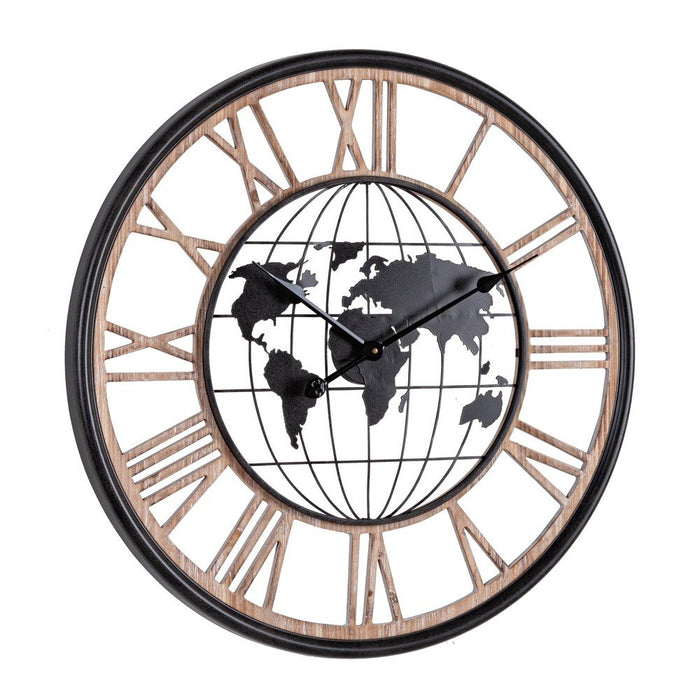 Orologio da Parete Legno Nero Industriale 70 cm - REGALITÀ