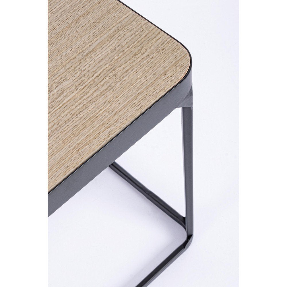 Set 2 Tavolini Legno Nero Industriale da Interno 50x30 - REGAL