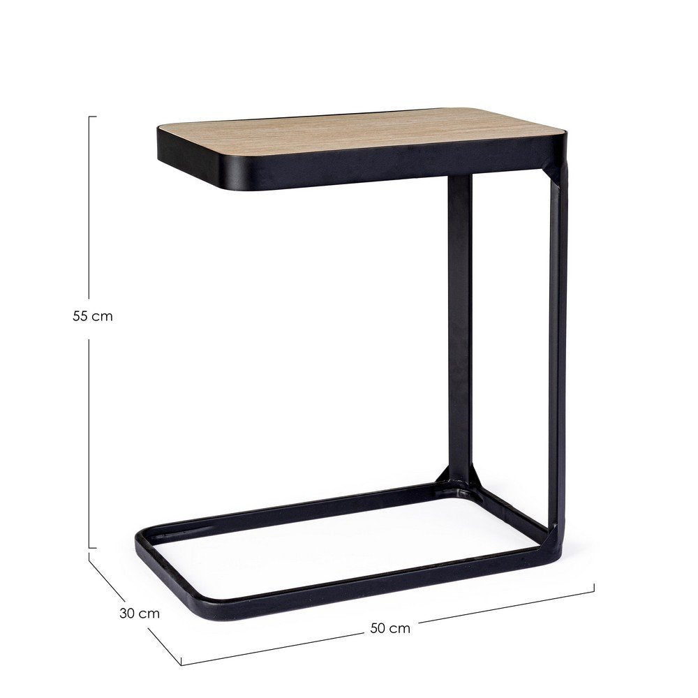Set 2 Tavolini Legno Nero Industriale da Interno 50x30 - REGAL