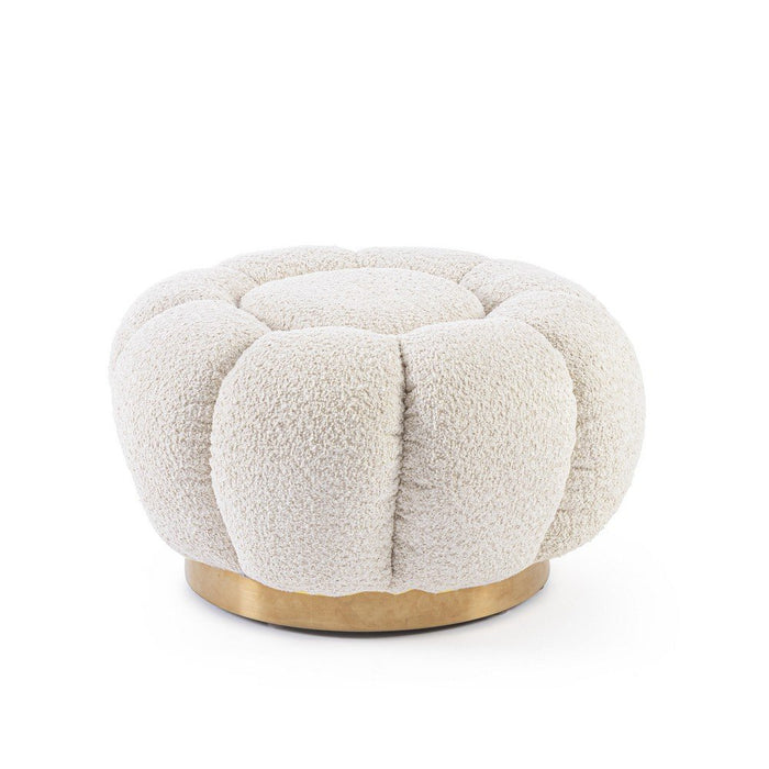 Pouf in Bouclé Naturale Moderno da Interno - RACHEL Colore: Naturale