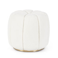 Pouf Bouclé Bianco Moderno da Interno - RACHEL