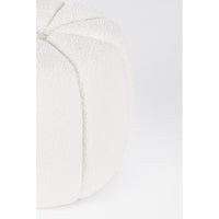 Pouf Bouclé Bianco Moderno da Interno - RACHEL