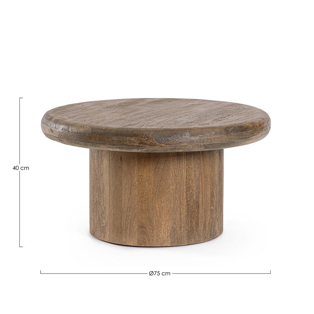 Tavolino Legno Naturale Rustico da Interno 75 cm - PHOENIX