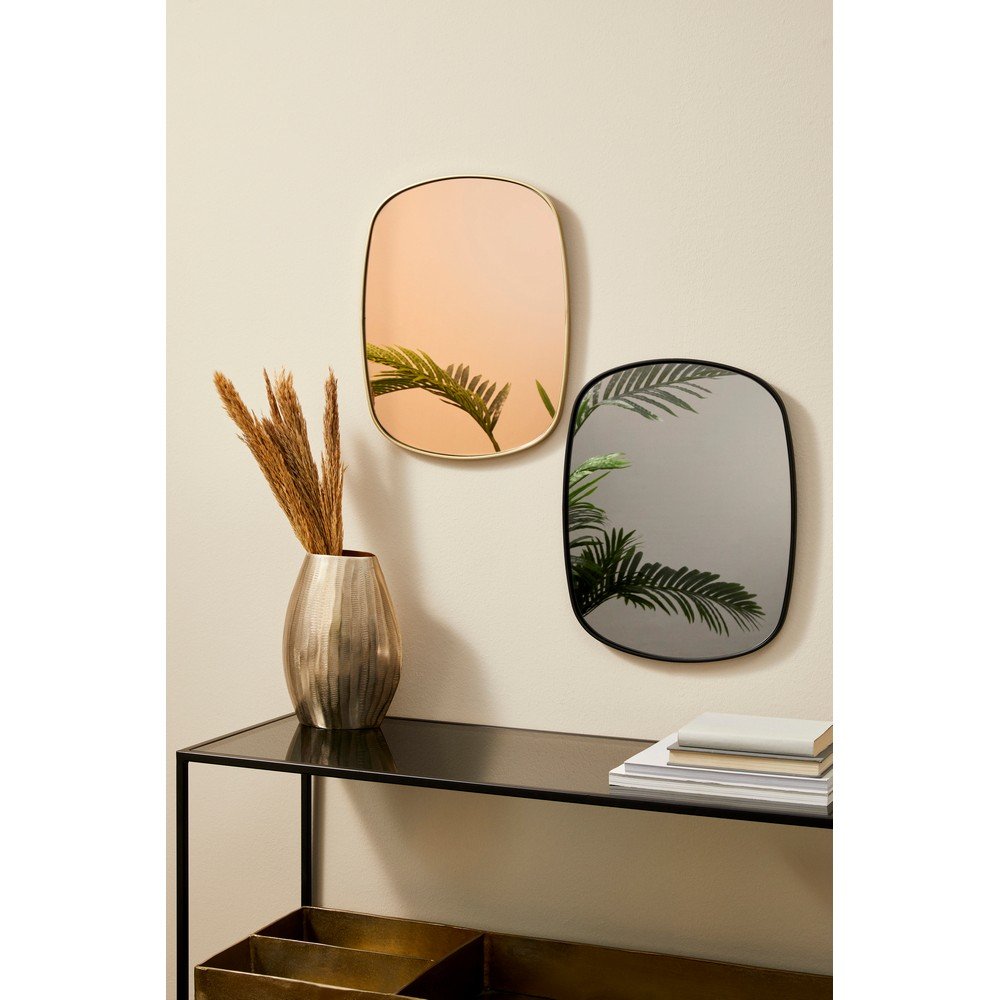 Set 2 Specchi Acciaio Nero Moderni da Interno 40x50 cm - PEREZ