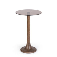 Tavolino Vetro Marrone Moderno da Interno - PAULINA Colore: Marrone, Dimensione: D35