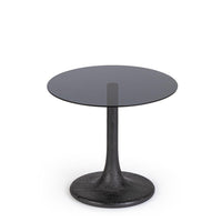 Tavolino Vetro Marrone Moderno da Interno - PAULINA Dimensione: D45, Colore: Nero