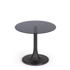 Tavolino Vetro Marrone Moderno da Interno - PAULINA Dimensione: D45, Colore: Nero