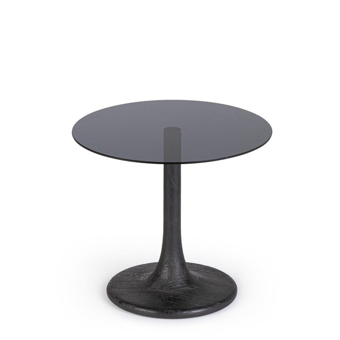 Tavolino Vetro Marrone Moderno da Interno - PAULINA Dimensione: D45, Colore: Nero