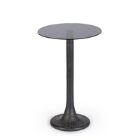 Tavolino Vetro Marrone Moderno da Interno - PAULINA Colore: Nero, Dimensione: D35