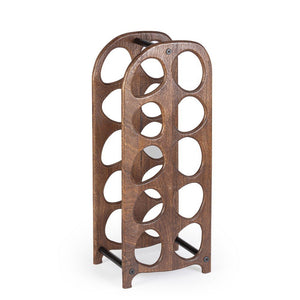 Porta Bottiglie in Legno Nero Moderno da Interno - PAULINA Colore: Marrone