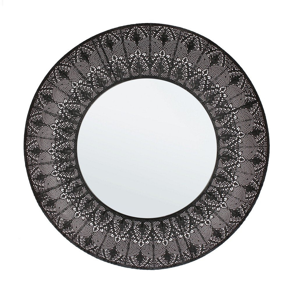 Specchio Metallo Nero Industriale da Parete 70 cm - PARKER