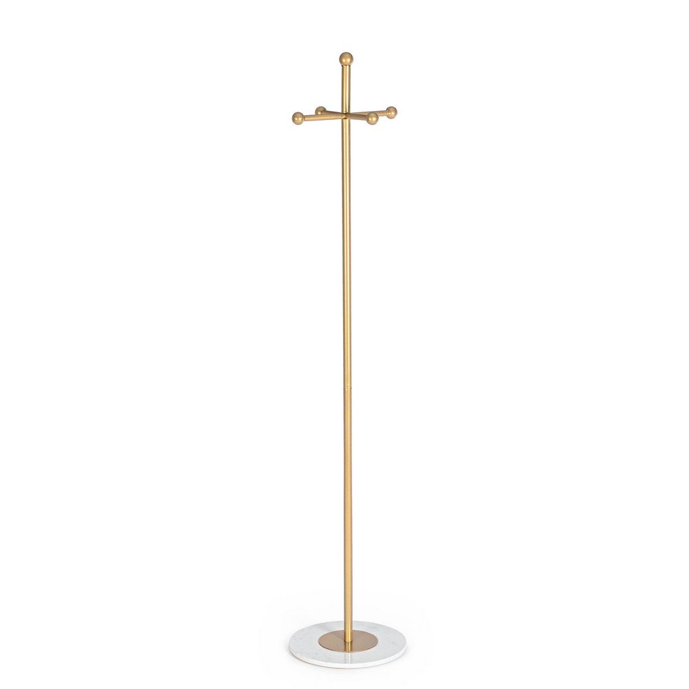 Set 2 Appendiabiti Marmo Oro Moderno H175 cm - PARADISO