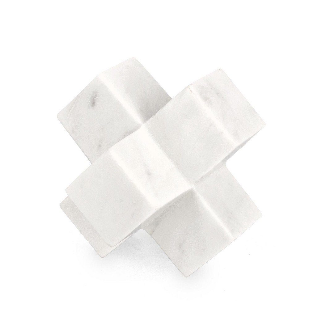 Decorazione Croce Marmo Grigio Moderna da Interni - PABLO Colore: Bianco