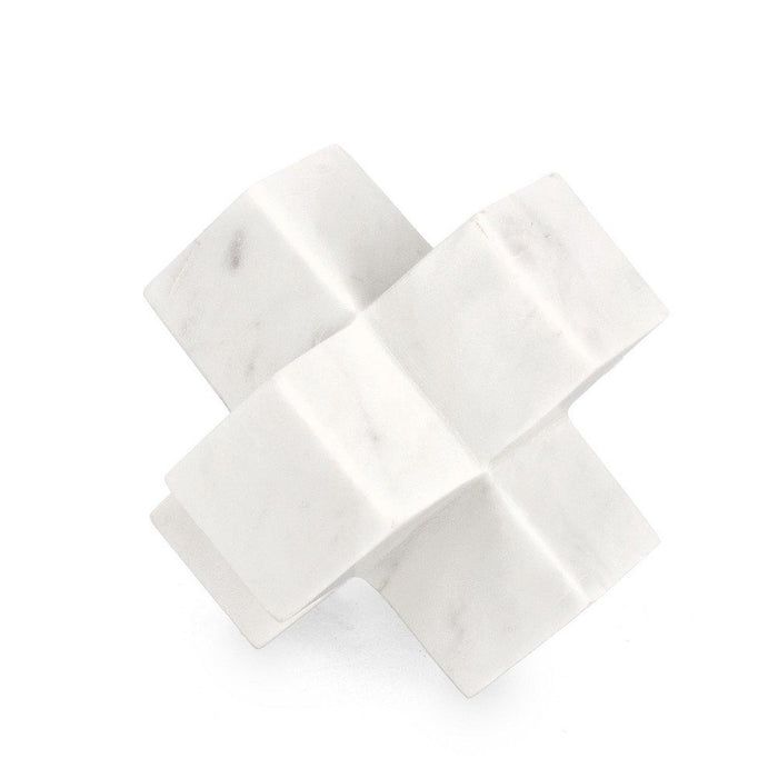 Decorazione Croce Marmo Grigio Moderna da Interni - PABLO Colore: Bianco