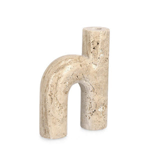 Porta Candela in Marmo Marrone Moderno da Interno - PABLO Colore: Beige