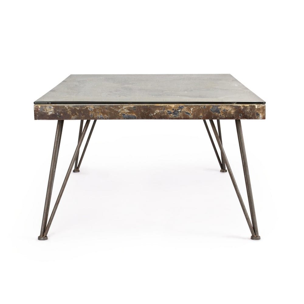 Tavolino Acciaio Grigio Scuro Industriale da Interno 140x75 - OCEANIA