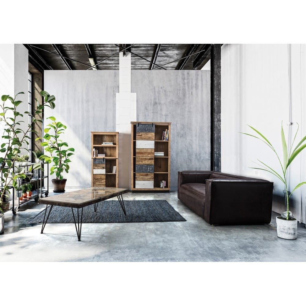 Tavolino Acciaio Grigio Scuro Industriale da Interno 140x75 - OCEANIA