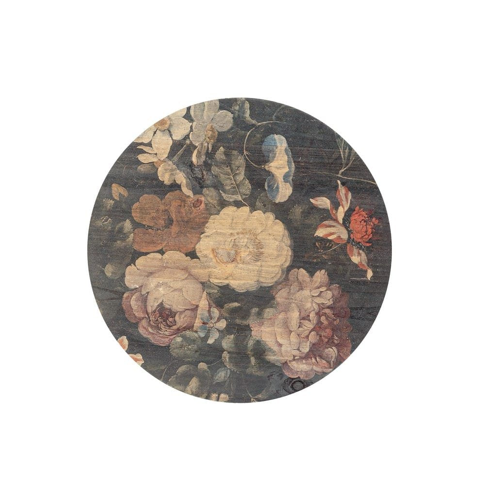 Tavolino Legno Grigio Scuro Floreale da Interno 40cm - NIPPON BAMBOO